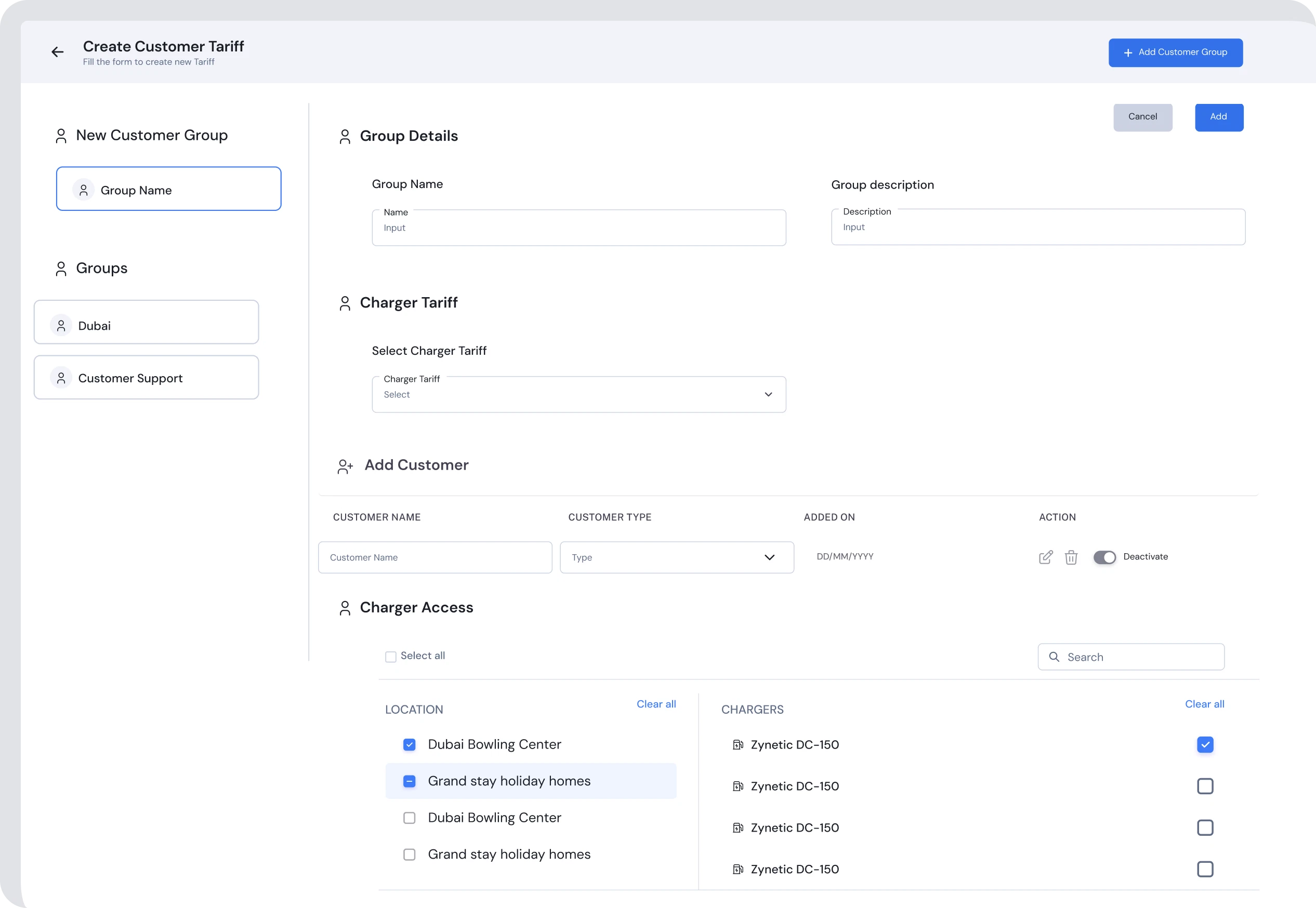 Zynetic CPMS customer groups for shared pricing and access rules.